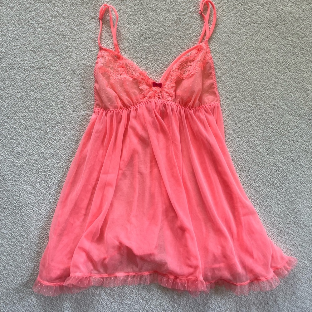 Victoria's Secret Pink Chemise with Ruffled Elegance